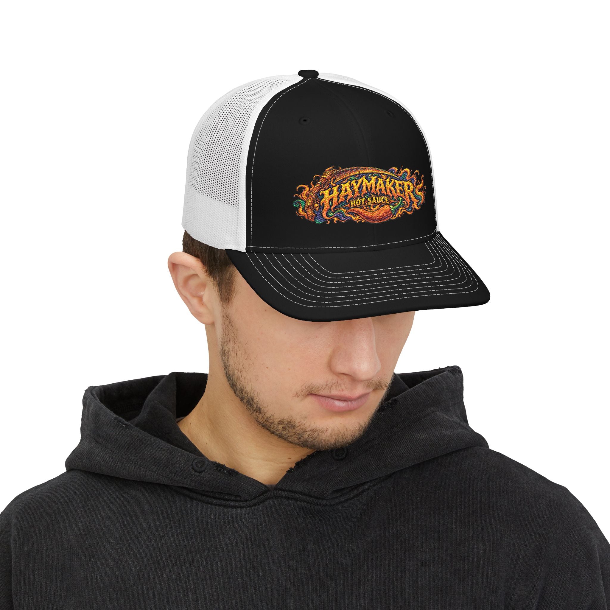 Trippy Trucker Cap — Embroidered Richardson Snapback Hat